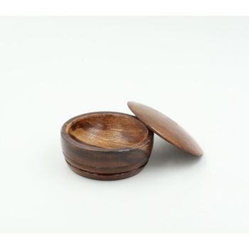 Natural Wood Shaving Bowl with Lid