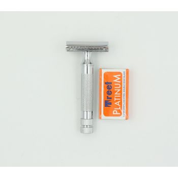 Vintage Double Edge Razor with Heavy Duty Short Handle